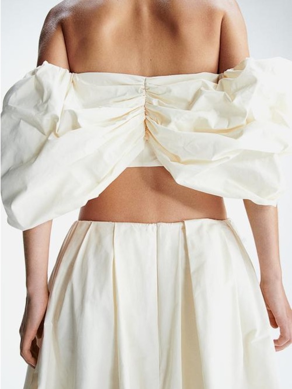 H&M STUDIO Cream Full-Length Women's Skirt and matching cropped tube top - Picture 3 of 15